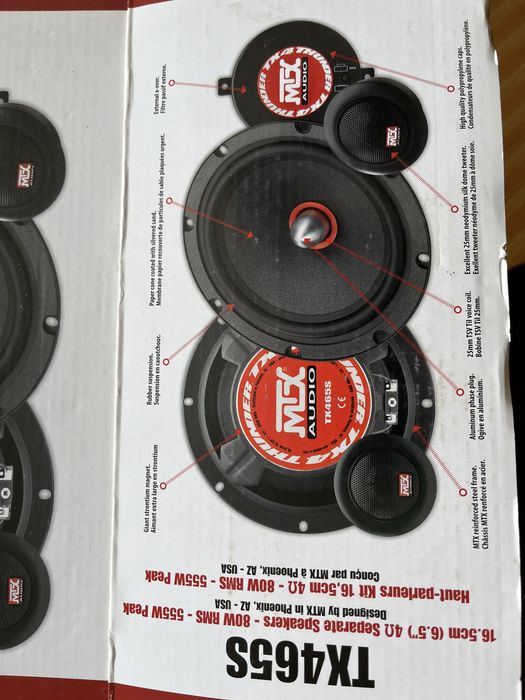 Colunas car audio mtx tx465s