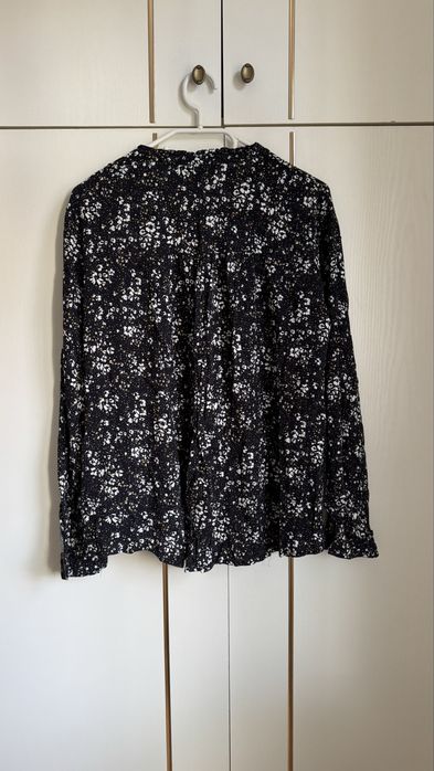 Bluzka w kwiatki łączkę czarno-biała Esprit 44/XXL