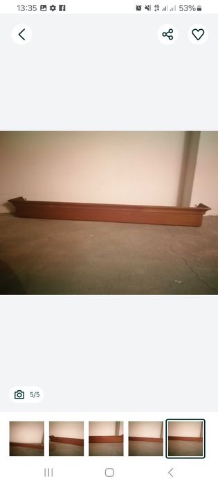 Varão de madeira com calha metálica para colocar em janela ou porta de