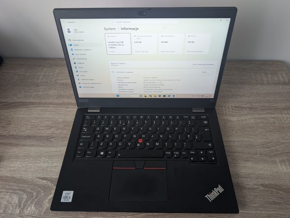 Lenovo ThinkPad L13 — i5-10210U | 8 GB RAM | 256 GB SSD | Windows 11 Pro