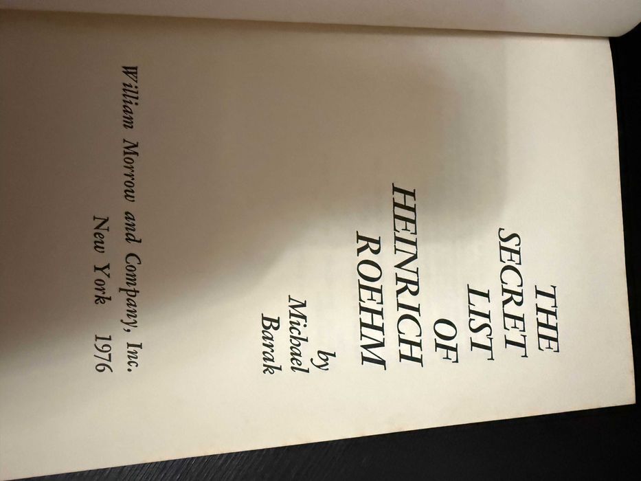 Michael Barak – The Secret List of Heinrich Roehm