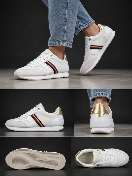 Жіночі кросівки Tommy Hilfiger essential runner 39 білі з кремовим