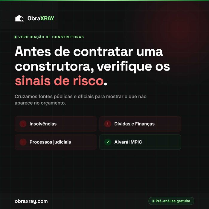 Vai contratar uma construtora? Faça uma pré-análise gratuita