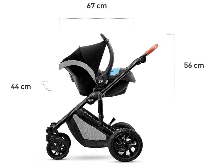 Kinderkraft Carrinho bebé 3 em 1 PRIME cinza/preto. Muito bom estado!