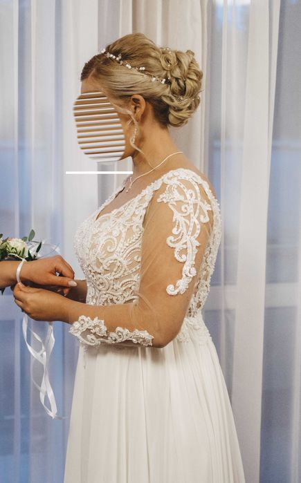 Muślinowa suknia ślubna - 163 roz. L