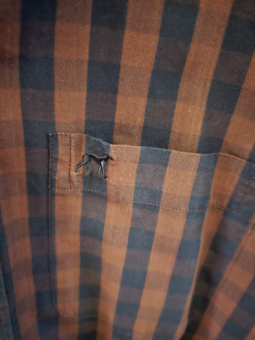 Camisa Sacoor Brothers Xadrez Azul/Castanho – Tamanho S
