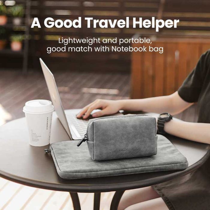 Сумка органайзер для проводов кабелей зарядок несессер для электроники