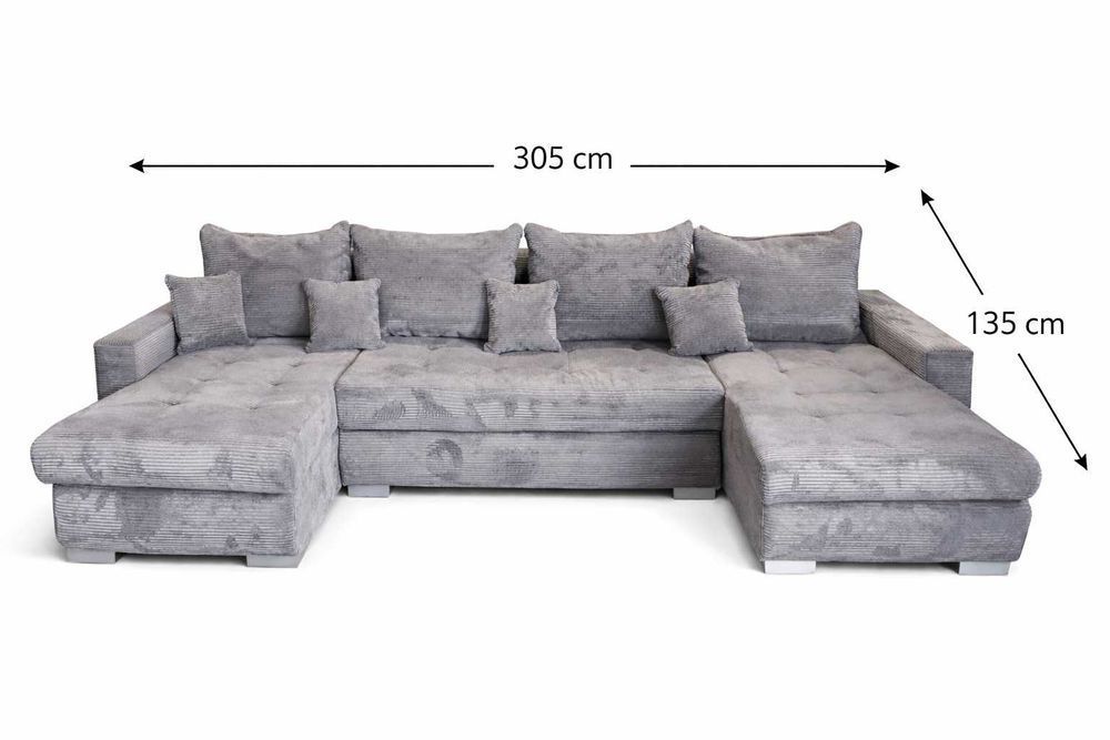 Narożnik w kształcie U I Producent I Welur I Sztruks I pojemnik