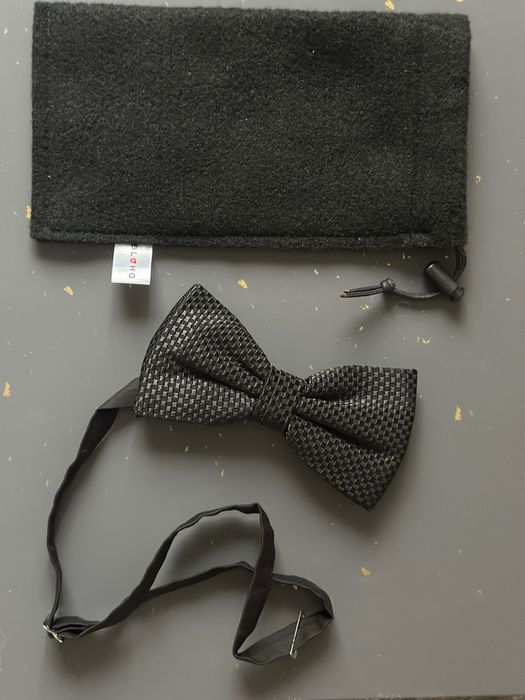 Czarna Mucha muszka do garnituru idealna do męskiej stylizacji HIT