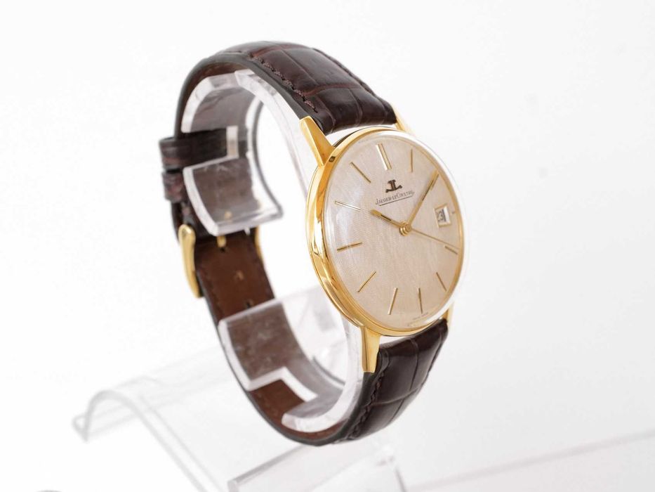 Jaeger LeCoultre Ultra-Thin White Linen Dial 18K Yellow Gold 34