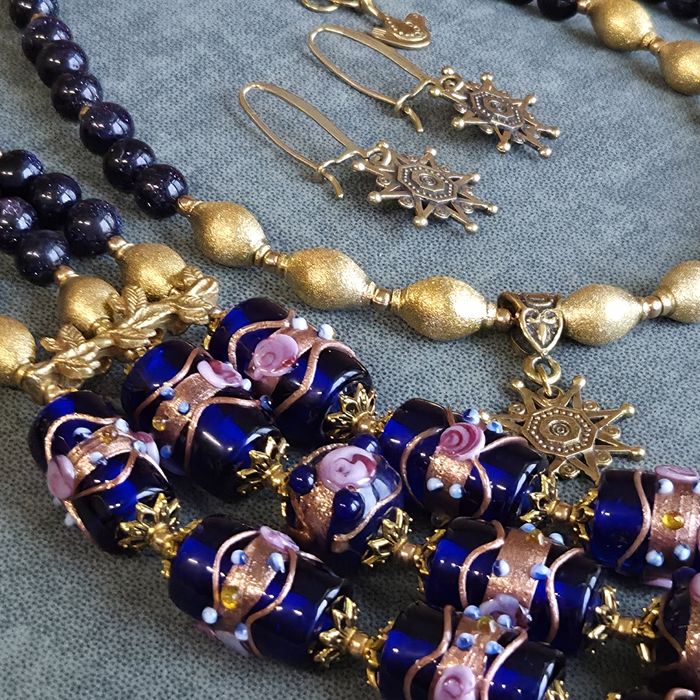 Намисто “Різдвяна ніч”, коралі, прикраса, латунь, ручна робота
