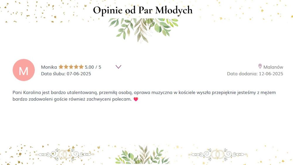 Oprawa muzyczna ślubu