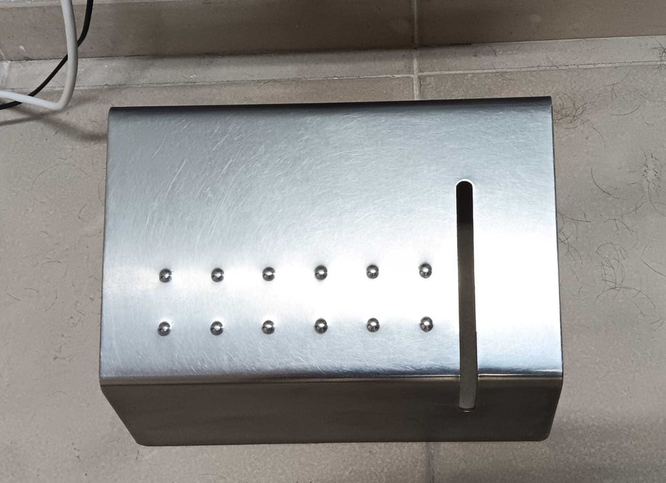 Suporte/apoio de pés para cabeleireiro/barbeiro em aço inoxidavel