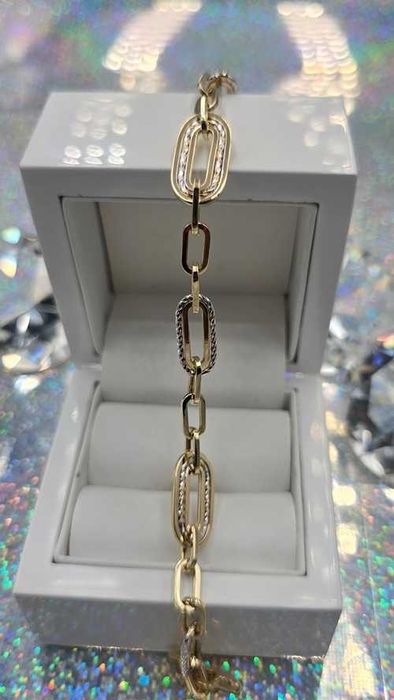 585 Cudna złota bransoletka * 2 kolory złota