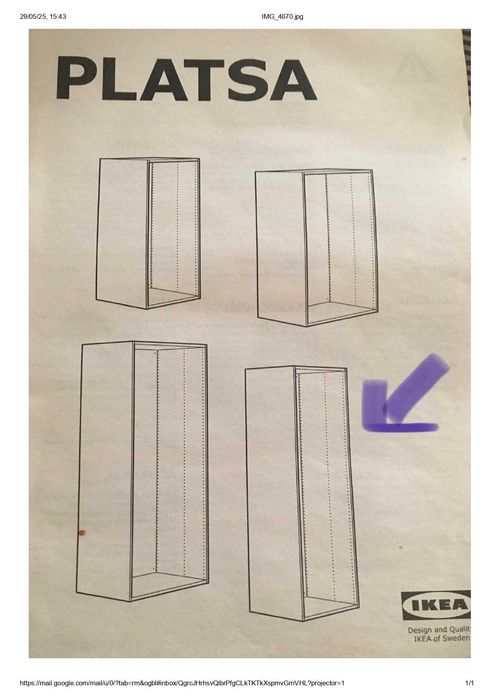 porta de espelho para móvel platsa (ikea)