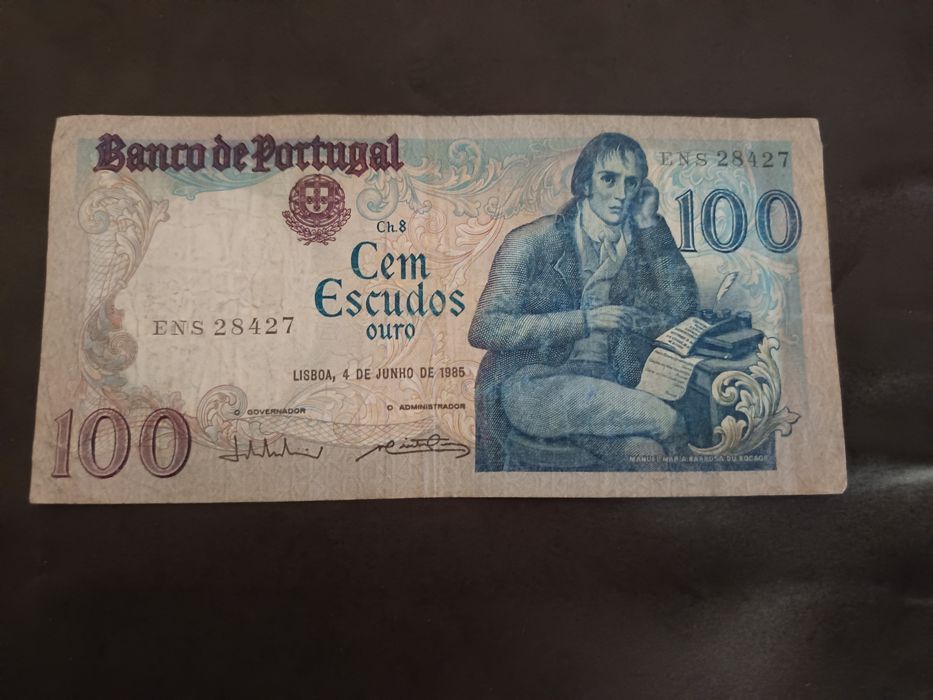 100$00 de Bocage chapa 8 de  4/06/1985