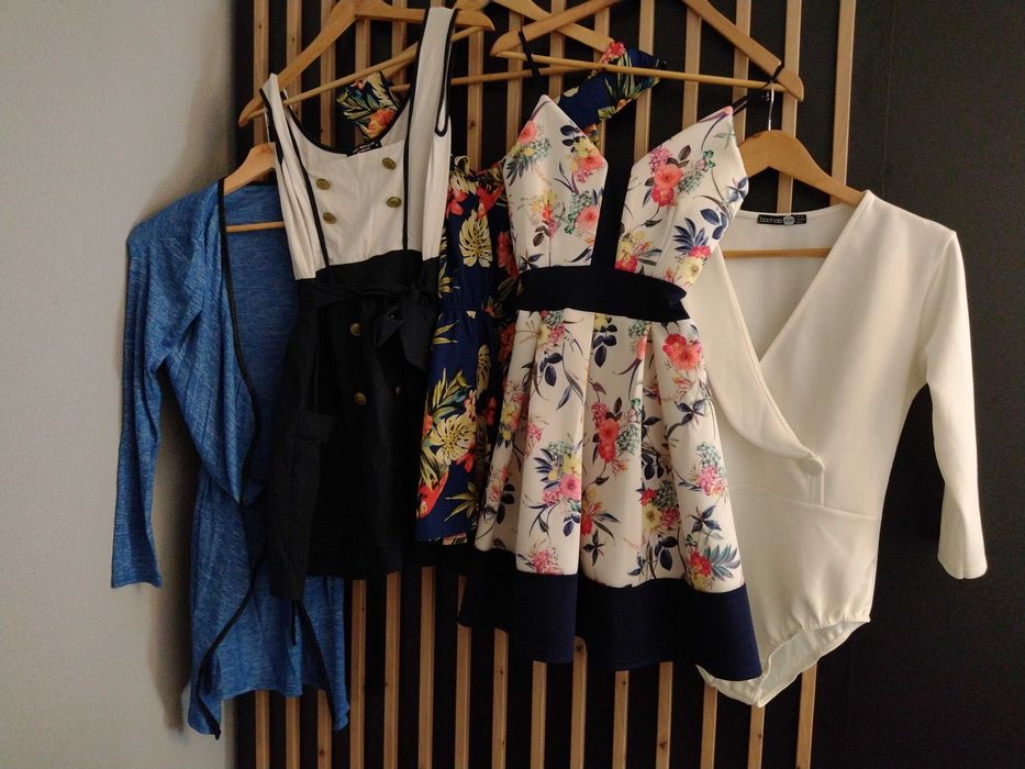 Zestaw 12 ubrań damskich S/M-sukienki, spódniczki, spodenki+ gratis