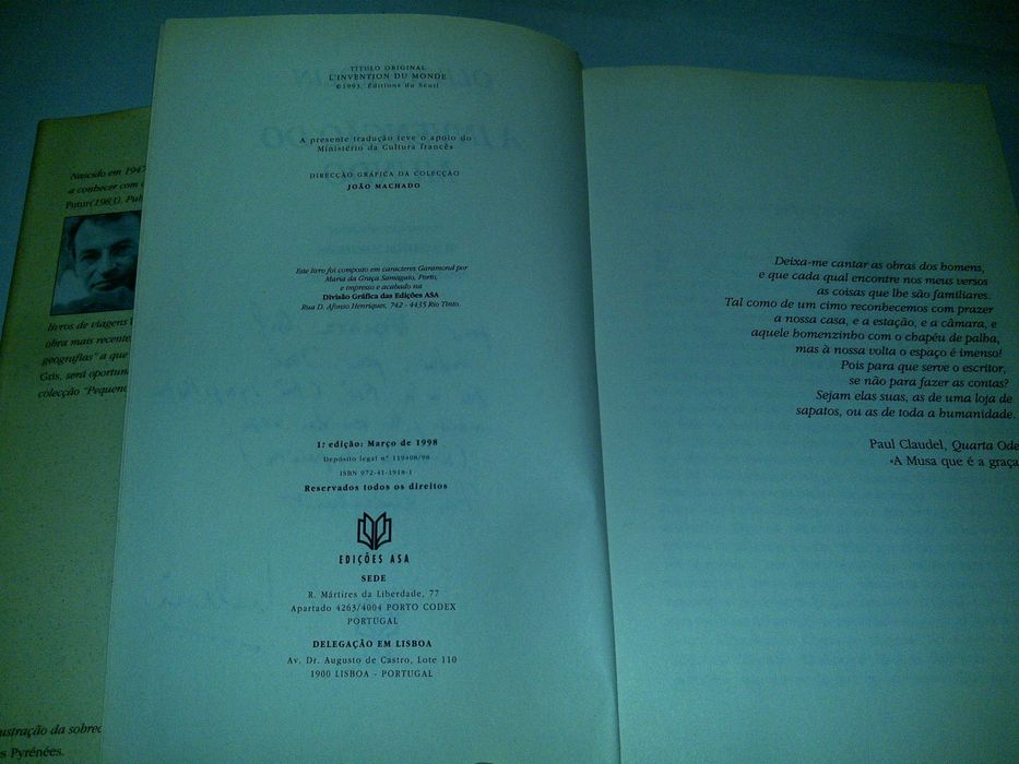 a invenção do mundo (olivier rolin) 1ª edição 1998 livro