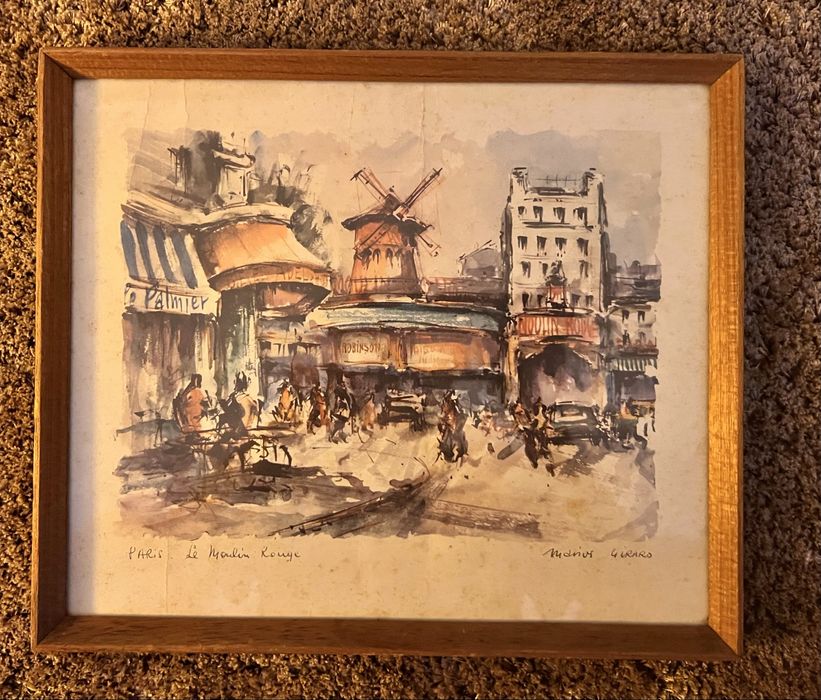 Quadro “Paris Moulin Rouge” assinado por  Marius Girard.