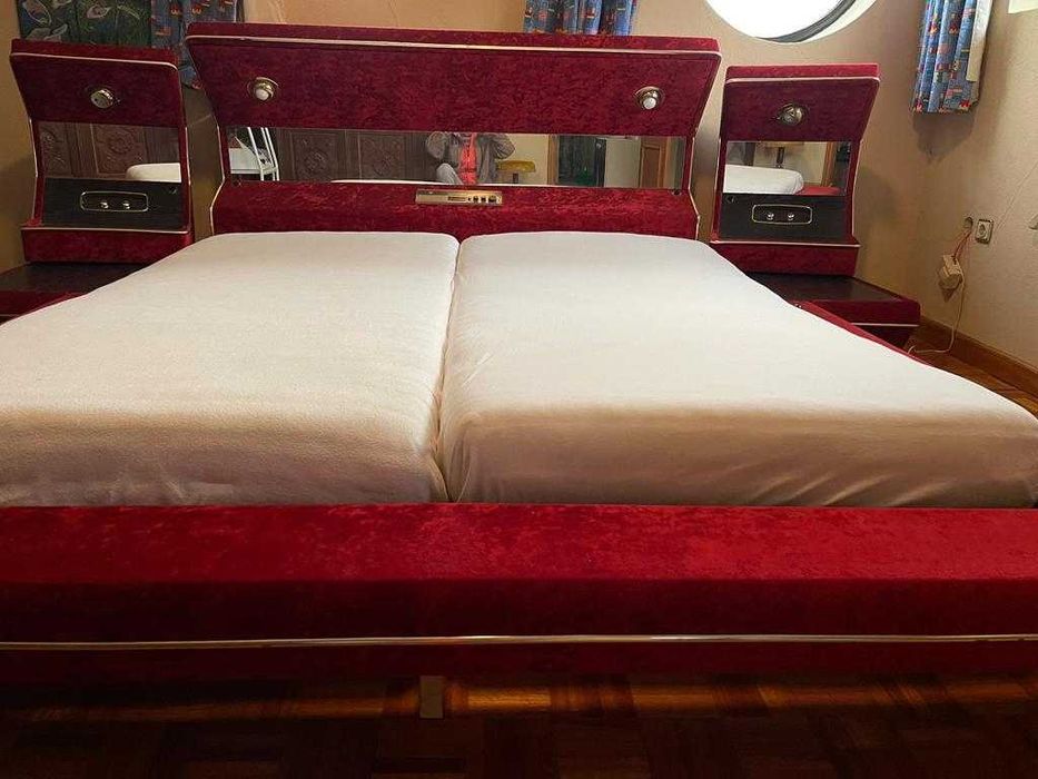 Luxury Red Velvet Bed