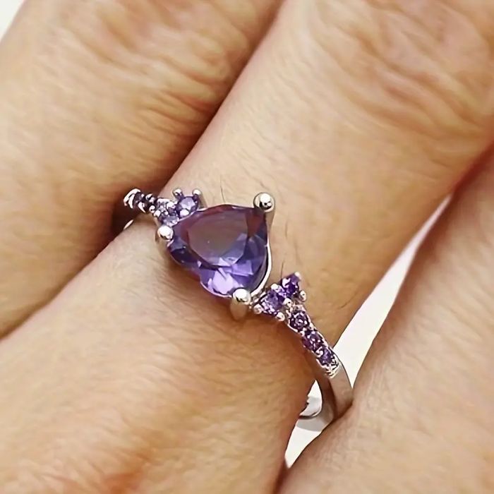 JOYHERS Elegancki Pierścionek dla Kobiet w Kształcie Serca  19,8mm
