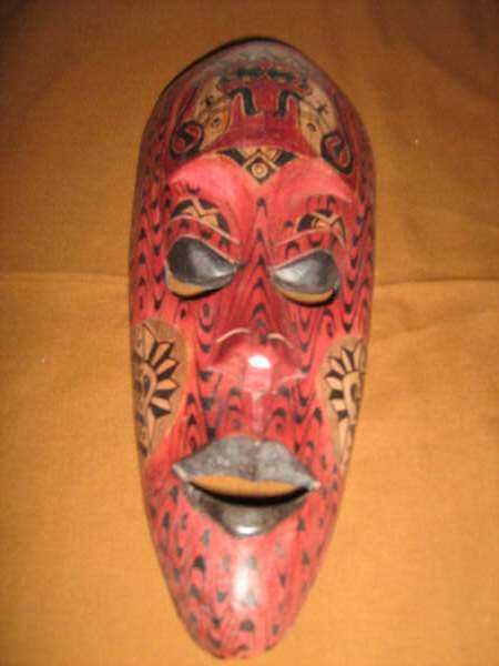 Máscaras tribais de madeira feita à mão da Malásia Malaca (5 mascaras)