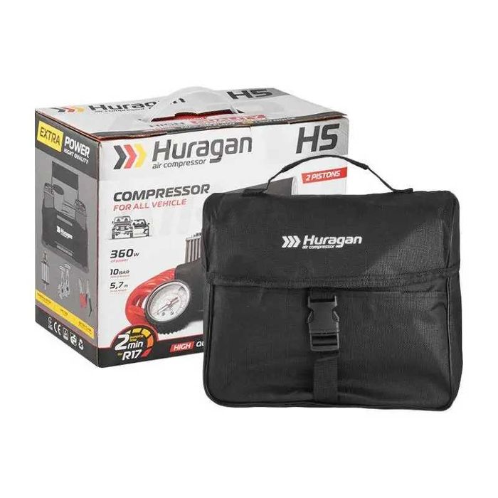 Компресор автомобільний Huragan 12В, 10Атм, 85 л/хв  H0500
