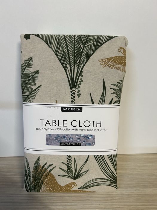 Obrus 140 x 250 cm – nowy – wodoodporny – motyw tropikalny nr.7623