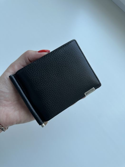 Новий шкіряний затискач для грошей BRETTON Black Edition