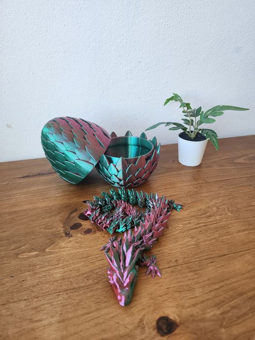 Dragão Articulado 45cm + Ovo de Dragão Decorativo - Multicolor