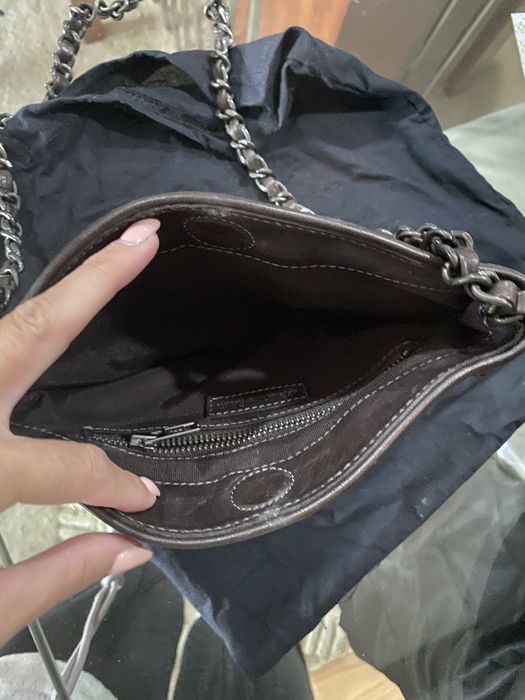 Mala em pele castanha da Massimo Dutti