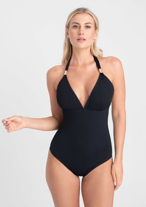 Strój kąpielowy Samanta Venus r. L prążki, zbierający, wiązany na szyi