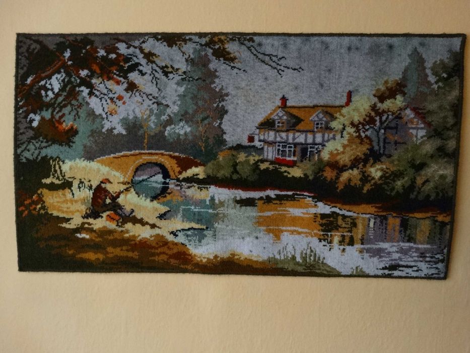 Kilim ,gobelin wełniany Matka Boska Częstochowska ,Rybak i Kareta