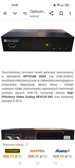 Sprzedam nowy dekoder DVB-T