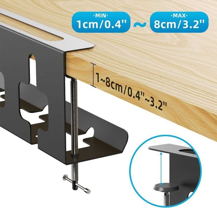 Organizer Półka Na Kable Maskownica Kabli Uchwyt Pod Biurko 40cm 2x