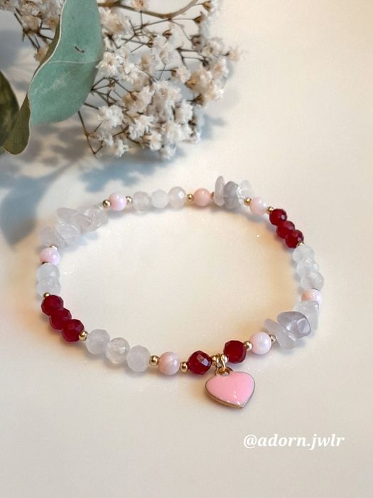 Kamienie naturalne Kwarc różowy Rubin Serduszko