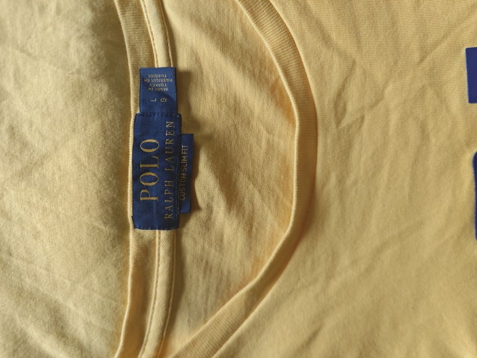 Koszulka męska Polo RL żółta rozmiar L slim fit