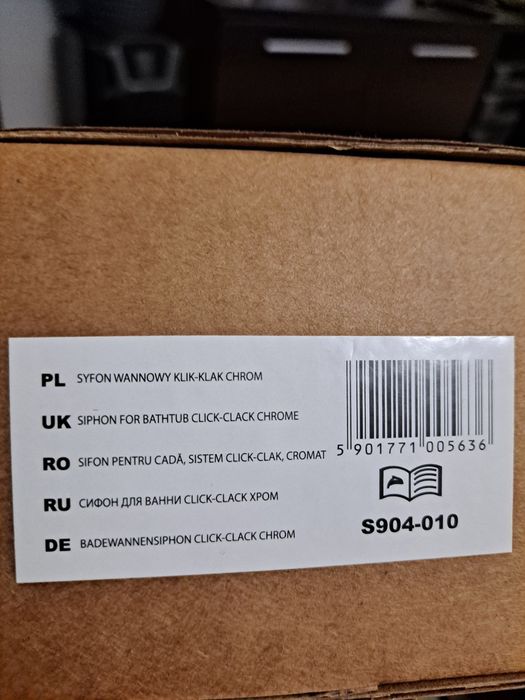 Syfon wannowy klik-klak cersanit chrom nowe