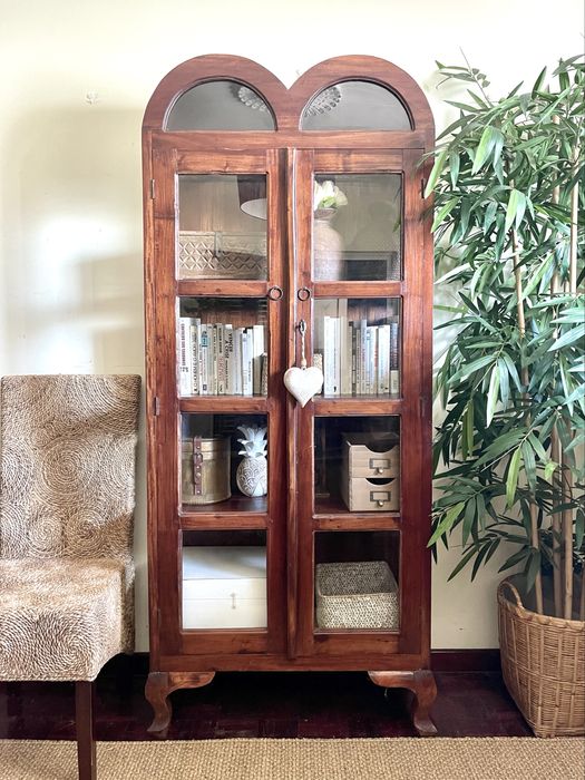 louceiro livreiro vitrine armario movel aparador indiano teca rustico