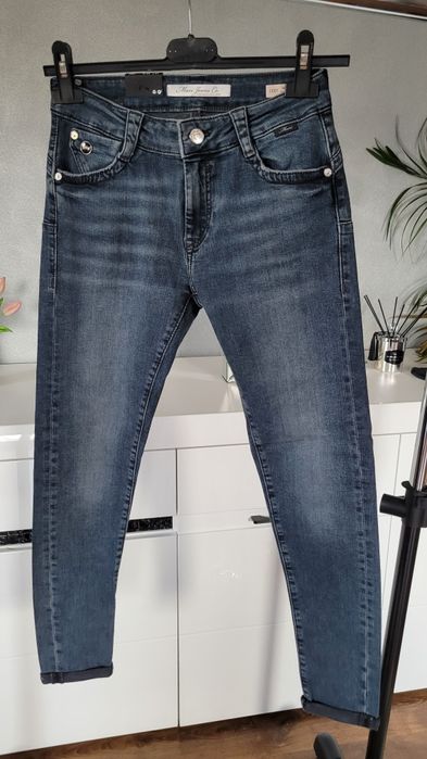 Spodnie damskie jeansowe skinny push up XS