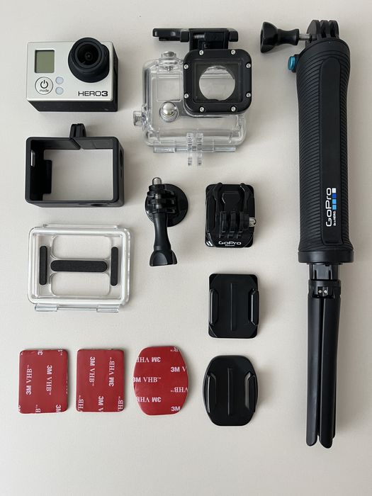 GoPro HERO3 + повний комплект аксесуарів + оригінальна селфі-палиця