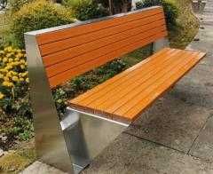 Ławka z oparciem ze stali nierdzewnej