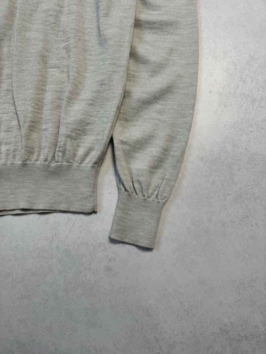 Свитер с воротником Suitsupply 100% Pure Wool мужской в стиле old money оригинал. Чоловічий светр Suitsupply із 100% вовни сірого кольору оригінал