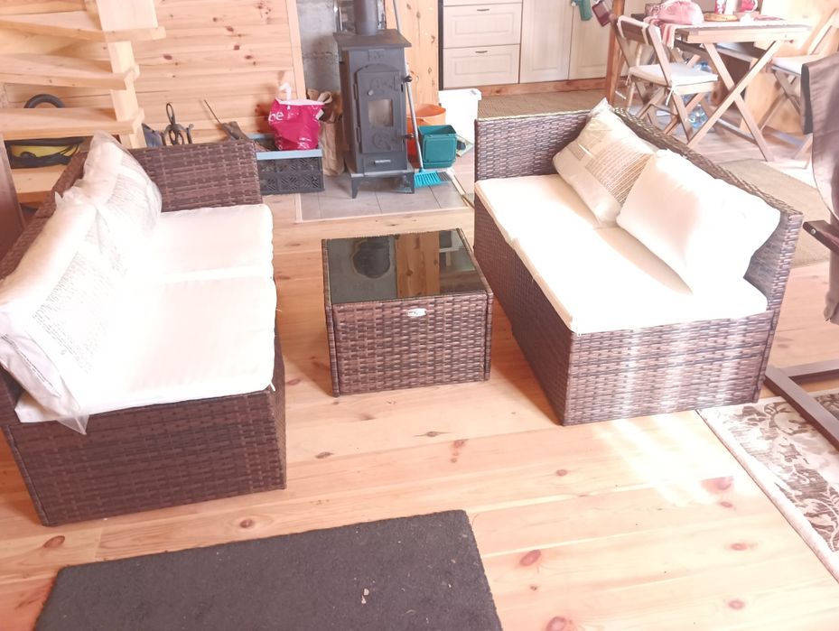 Meble ogrodowe rattanowe brązowe