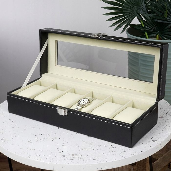 Kuferek Na Zegarki 6szt Organizer Na 6 Zegarków Etui Pudełko Ekoskóra