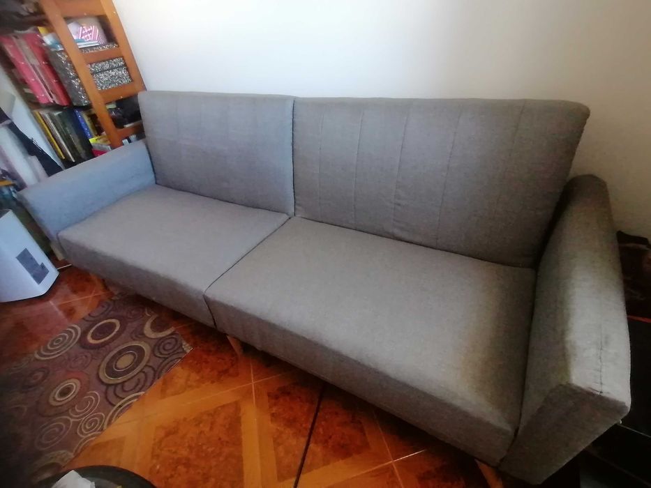 Sofá cama em tecido