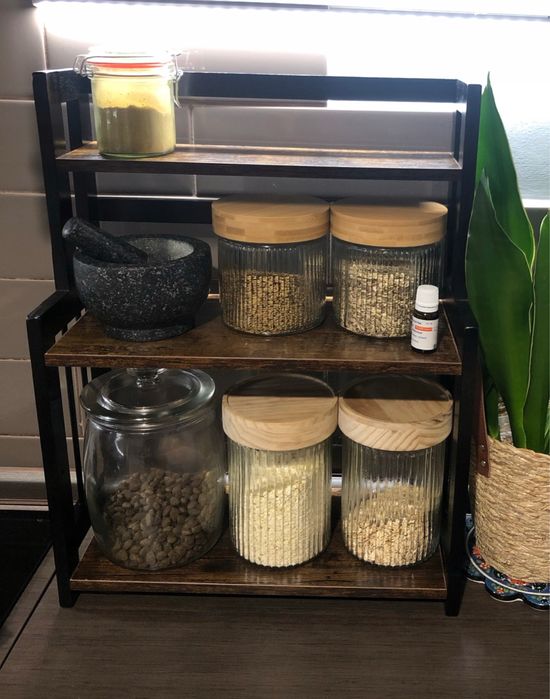 3 poziomowa półka na przyprawy organizer bambusowy na blat