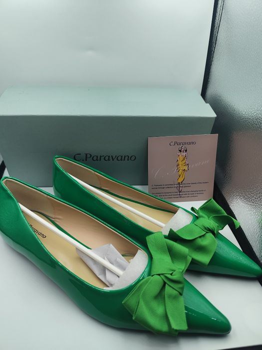 NOWE Damskie zielone baleriny C.Paravano rozmiar 42