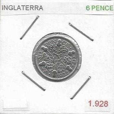 Inglaterra - - “Libra Esterlina” - - - 6 PENCE - - - Moedas
