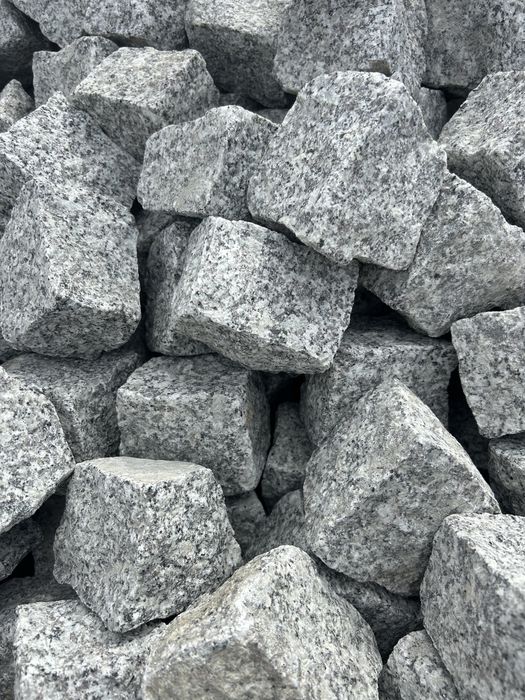 SZARA KOSTKA GRANITOWA 4x6, 7x9, 8x11, 10x10 i 15x17 cm Szara, Ruda Brukowa, Bazaltowa Grys Opornik Obrzeże Palisada Granitowe Granit Brukowa Kamień